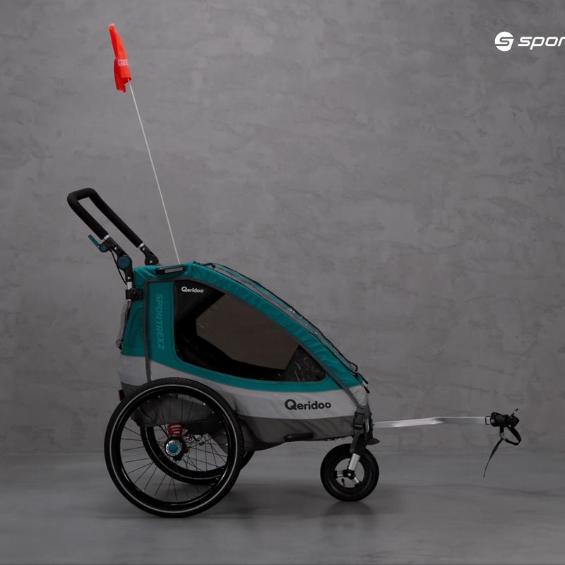 Qeridoo Sportrex2 двойно ремарке за велосипед, синьо Q-SR2-21-P 9