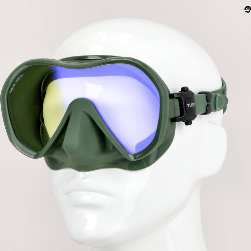 Маска за гмуркане Tusa Zeense Pro зелено-синя M1010S 8