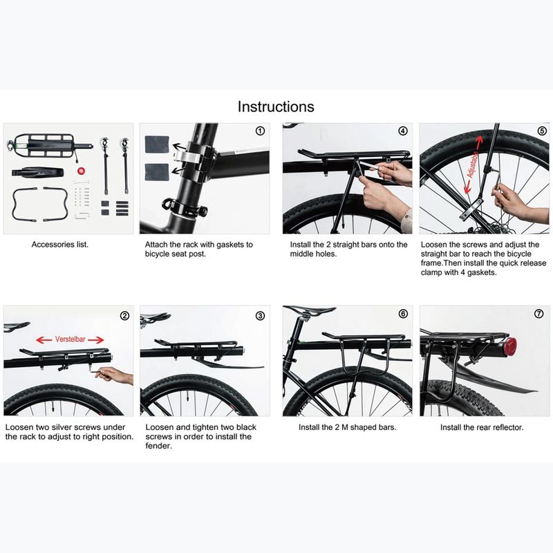 Велосипеден багажник  Rockbros 33210004001 Bike Rear Rack black 3