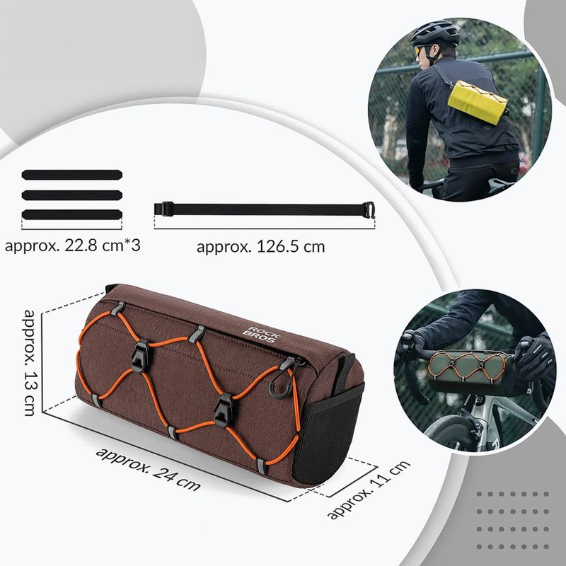 Чанта за кормило на велосипед Rockbros 30110054 Bike Front Bag 2,2 l brown 6