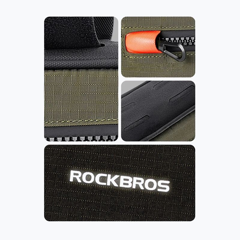 Чанта за рамка на велосипед Rockbros 30120079 1,7 л зелено/черно 3