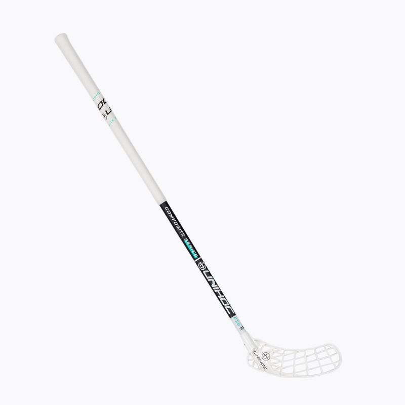 UNIHOC Iconic Composite 26 стик за флорбол за лява ръка в черно и бяло 04941