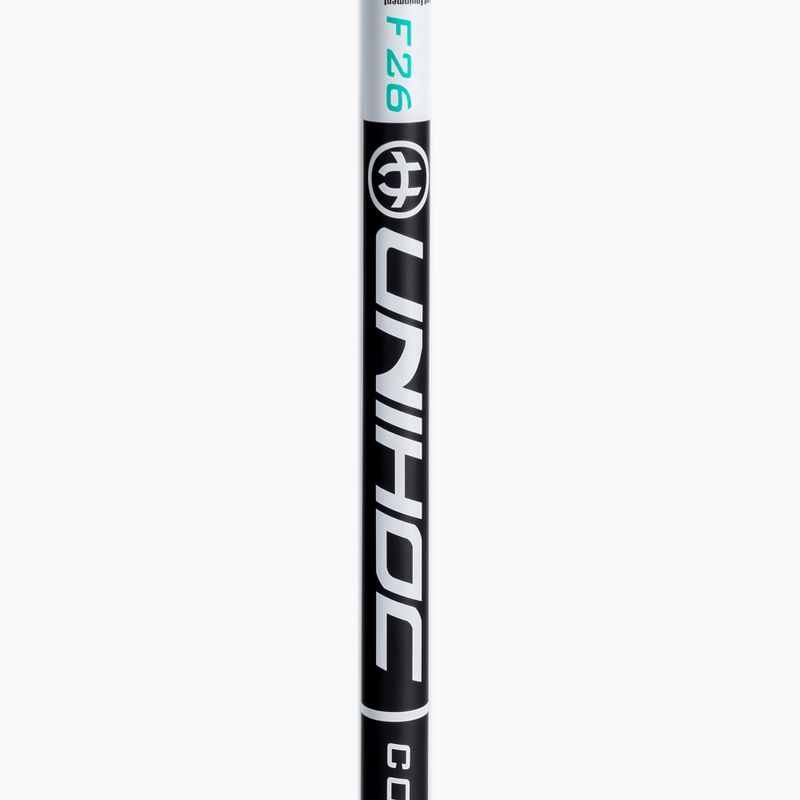 UNIHOC Iconic Composite 26 стик за флорбол за лява ръка в черно и бяло 04941 3