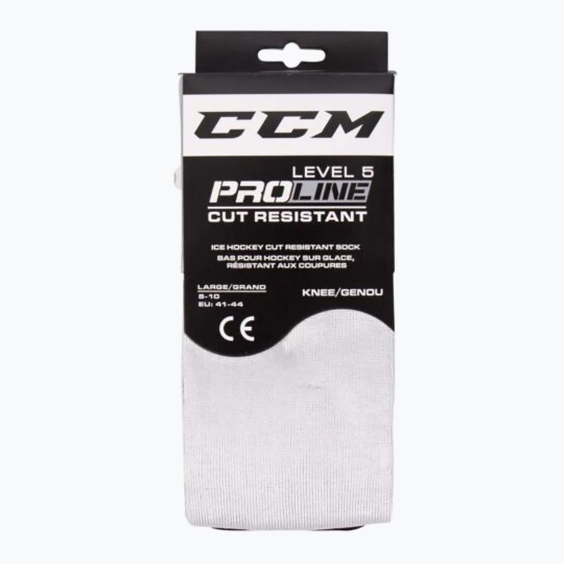 CCM Pro Cut '19 чорапи за хокей бяло/черно 4