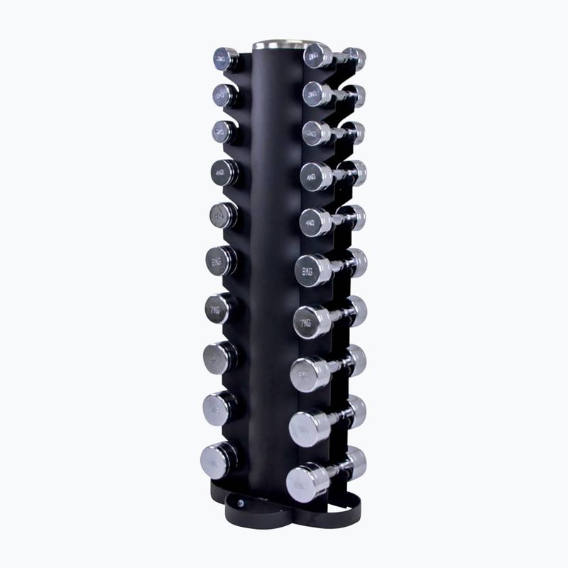 Lifemaxx хромиран комплект дъмбели със стойка 1-10 кг LMX80.TD