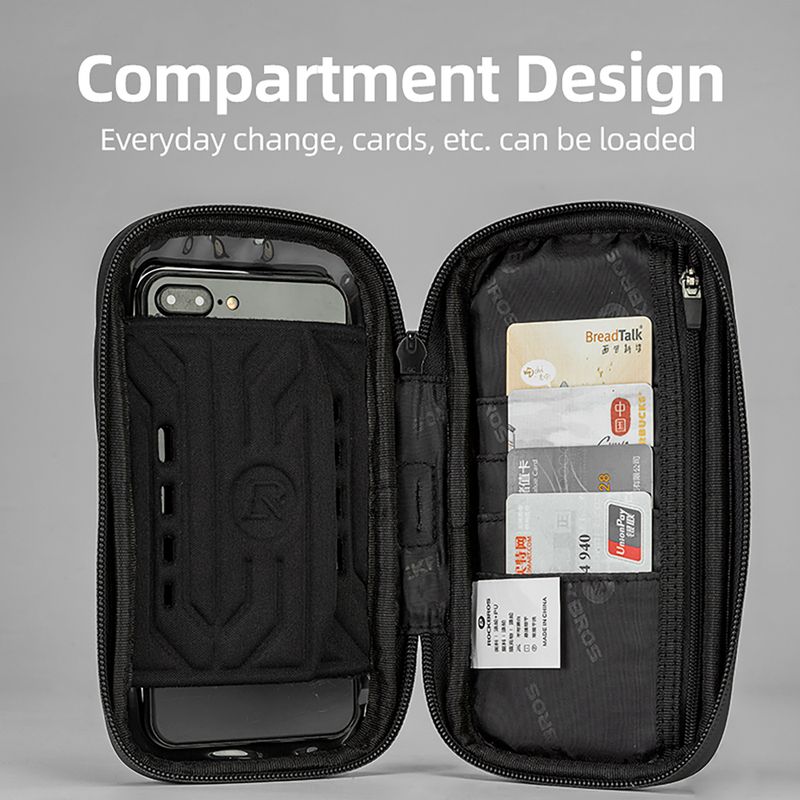Чанта за кормило на велосипед Rockbros 301101770001 WP Bike Phone Bag for 6.7" black 6