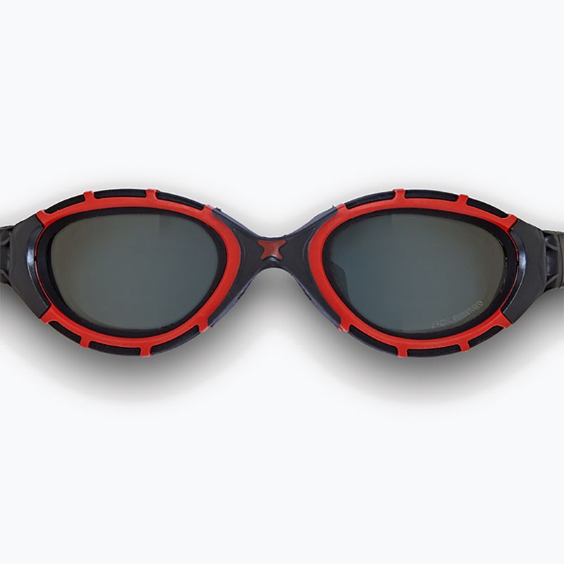 Zoggs Predator Flex Polarised червени/ черни/ димни поляризирани очила за плуване 2