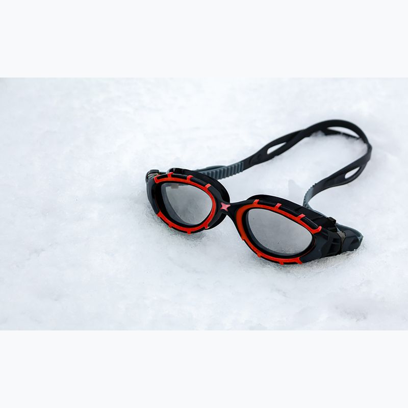 Zoggs Predator Flex Polarised червени/ черни/ димни поляризирани очила за плуване 8