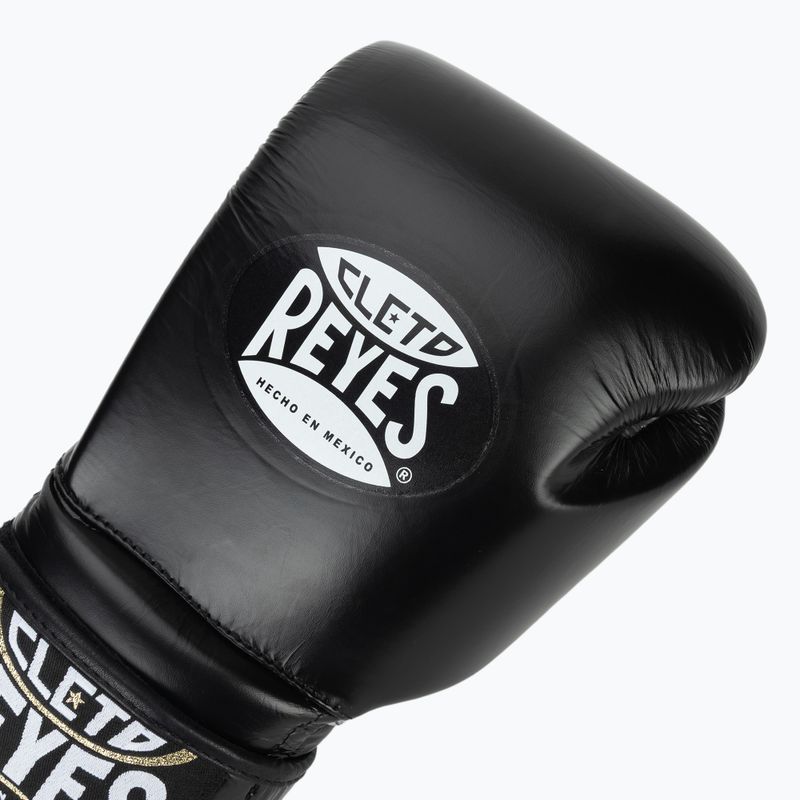 Боксови ръкавици Cleto Reyes Velcro Sparring black silver 5