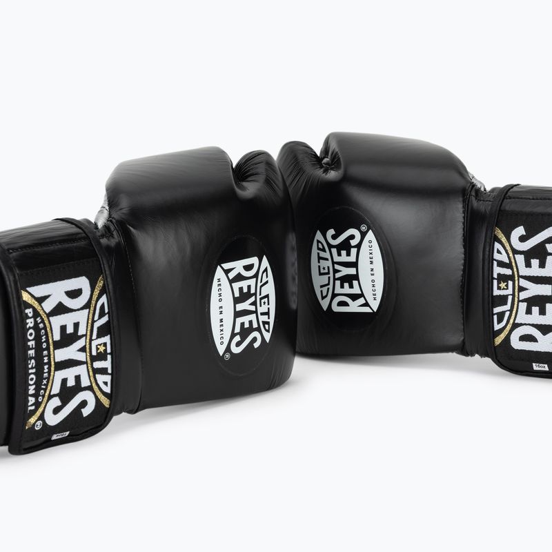 Боксови ръкавици Cleto Reyes Velcro Sparring black silver 7