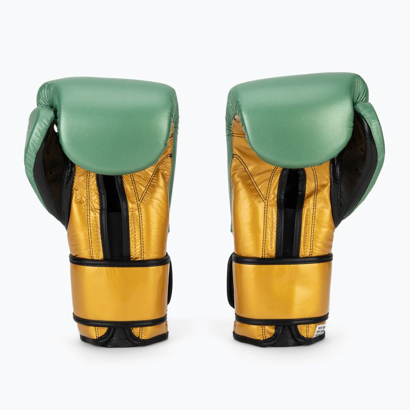 Боксови ръкавици Cleto Reyes Velcro Sparring metallic green/gold wbc 3