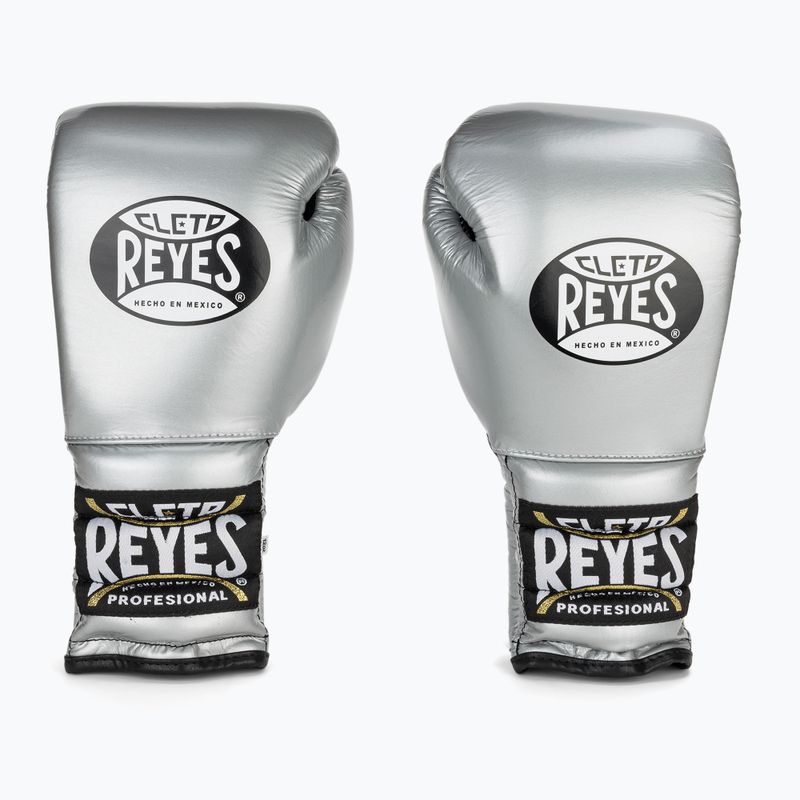 Боксови ръкавици Cleto Reyes Lace Up Sparring silver 2