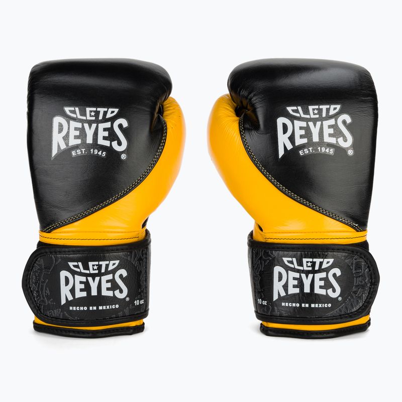 Боксови ръкавици Cleto Reyes High Precision Training Leather black/yellow 2