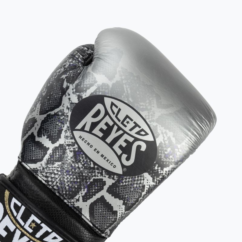 Боксови ръкавици Cleto Reyes Velcro Sparring silver/black 5