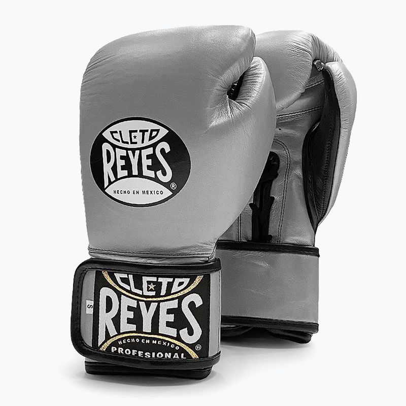 Боксови ръкавици Cleto Reyes Velcro Sparring silver/black