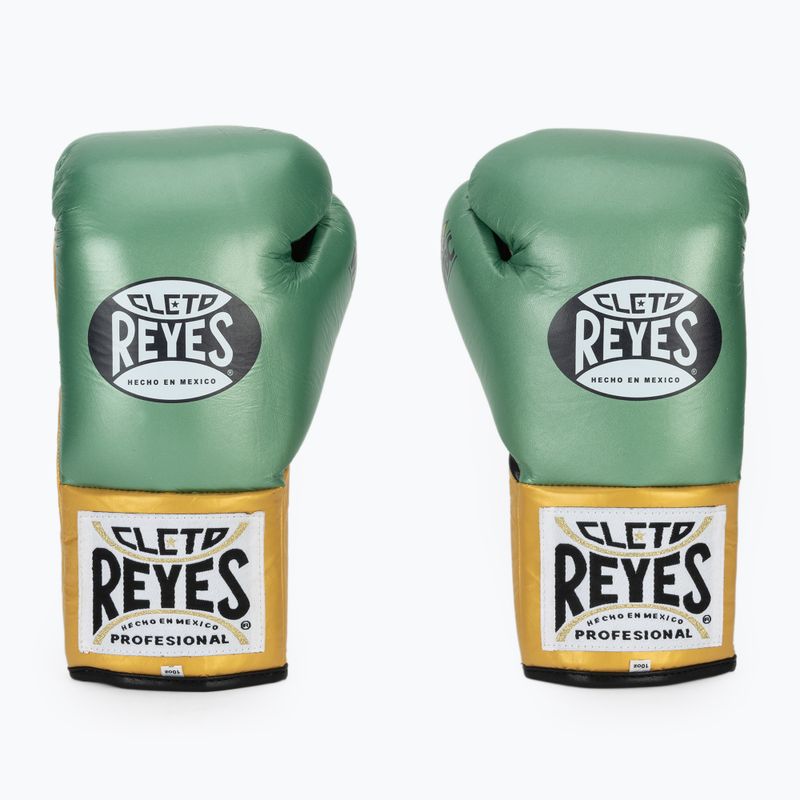 Боксьорски ръкавици Cleto Reyes Boxing Gloves creen metalic/gold 2