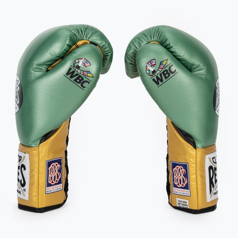 Боксьорски ръкавици Cleto Reyes Boxing Gloves creen metalic/gold 4