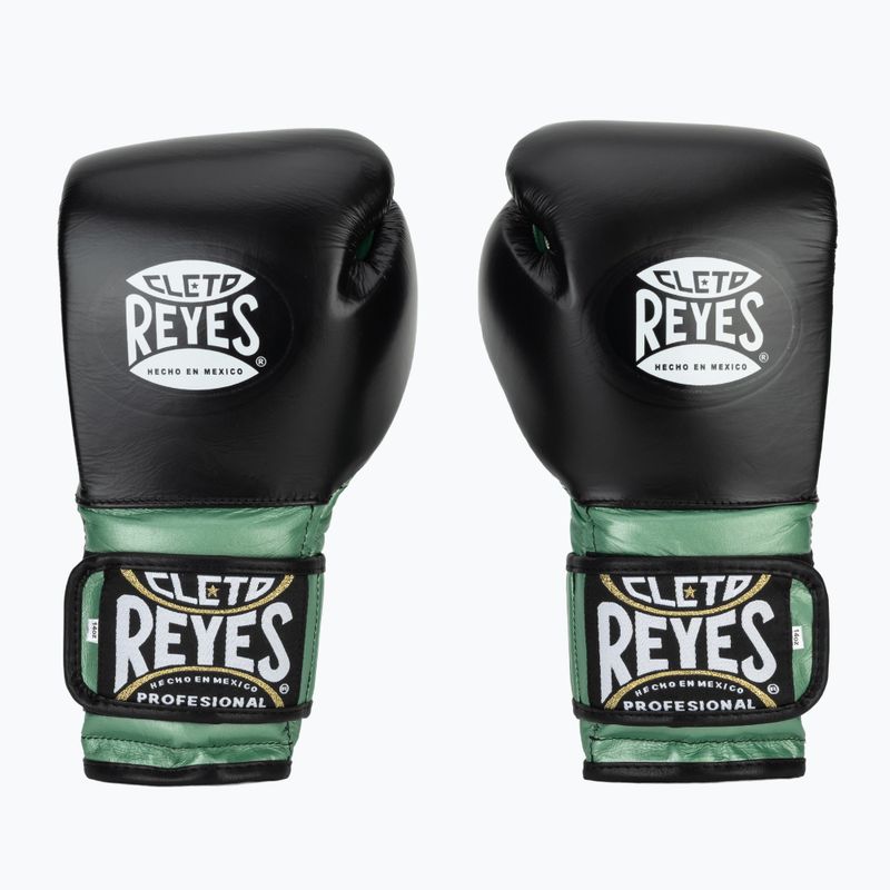 Боксови ръкавици Cleto Reyes Velcro Sparring green metallic/black 8