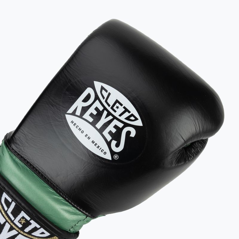 Боксови ръкавици Cleto Reyes Velcro Sparring green metallic/black 4