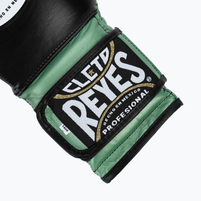 Боксови ръкавици Cleto Reyes Velcro Sparring green metallic/black 5