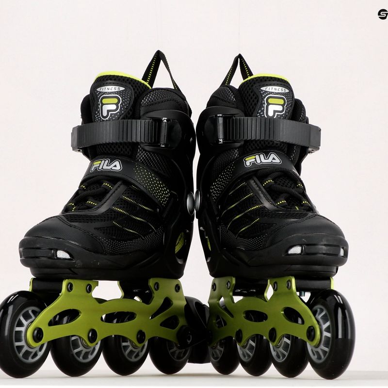 Детски ролкови кънки FILA Wizy Alu black/lime 9