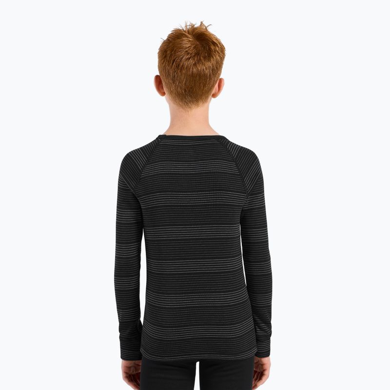 Детско термобельо ODLO Active Warm Eco Long черно/сиво меланж 3