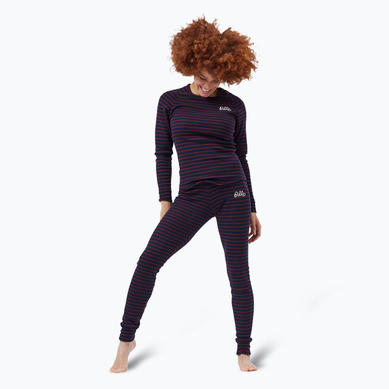 Дамска термоблуза с дълъг ръкав ODLO Warm Originals Stripes Bl Top Crew Neck dark saphire 2