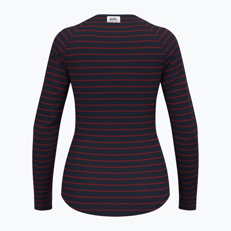 Дамска термоблуза с дълъг ръкав ODLO Warm Originals Stripes Bl Top Crew Neck dark saphire 5