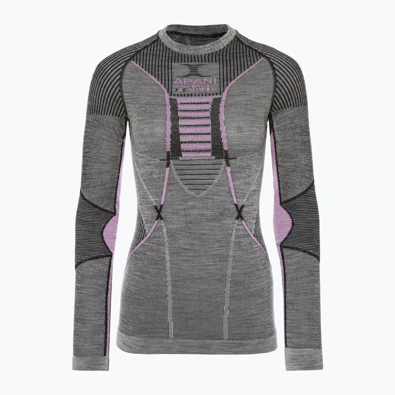 Дамска термо тениска X-Bionic Apani 4.0 Merino сиво/лилаво APWT06W19W