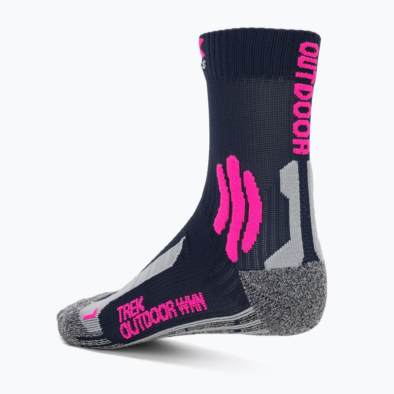 Дамски чорапи за трекинг X-Socks Trek Outdoor midnight blue/pink/lt grey melange 2
