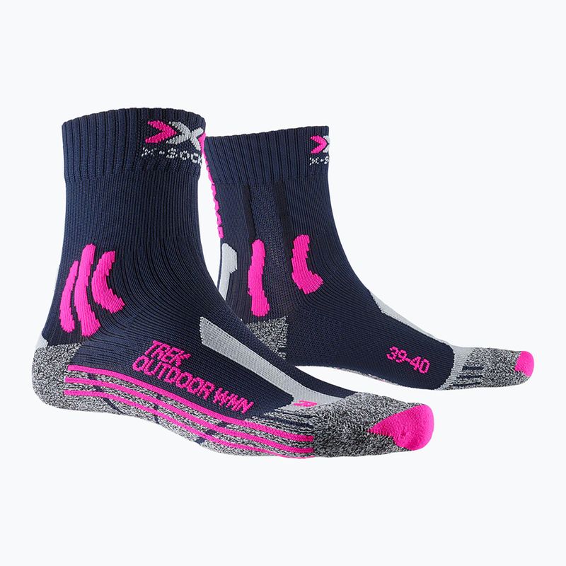 Дамски чорапи за трекинг X-Socks Trek Outdoor midnight blue/pink/lt grey melange 4