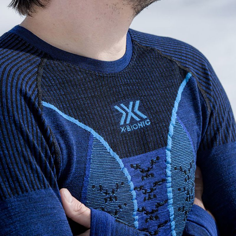 Мъжка термоактивна блуза X-Bionic Merino dark ocean/sky blue 6
