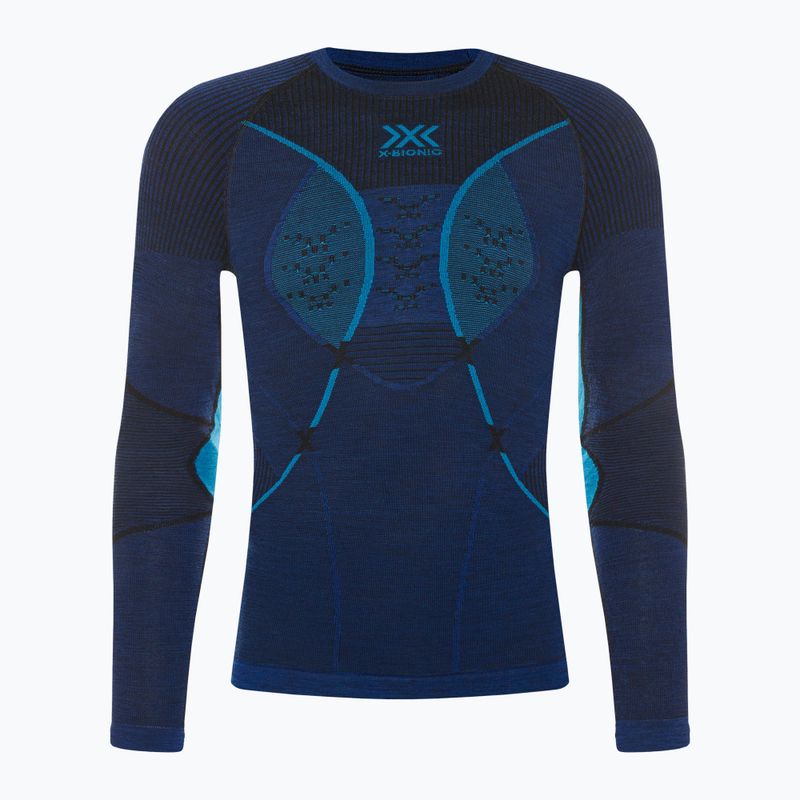 Мъжки термален суитшърт X-Bionic Merino dark ocean/sky blue 2