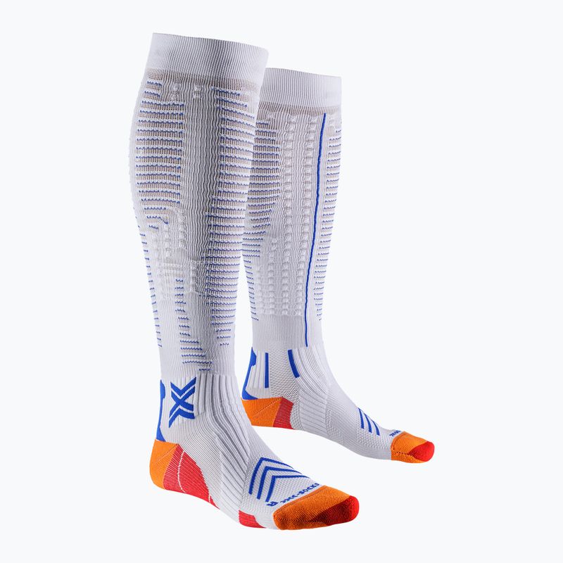 Мъжки чорапи за бягане X-Socks Run Expert Effektor OTC white/orange/twyce blue