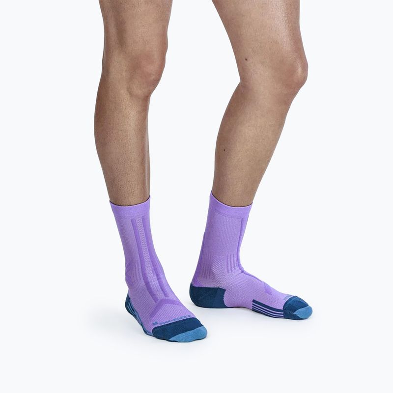 Дамски чорапи за бягане X-Socks Trailrun Discover Crew orchid/sunset blue 2