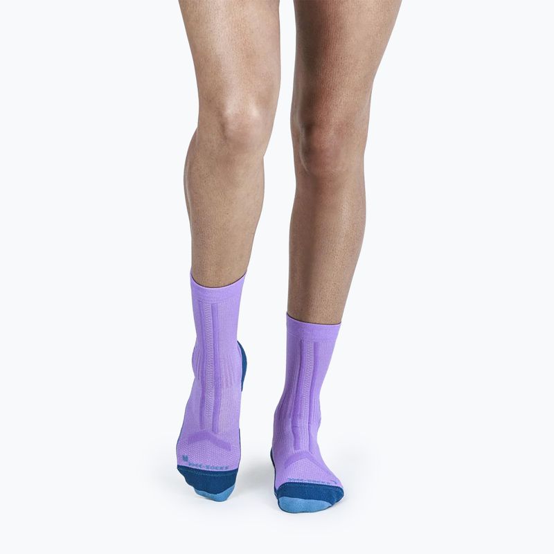 Дамски чорапи за бягане X-Socks Trailrun Discover Crew orchid/sunset blue 3