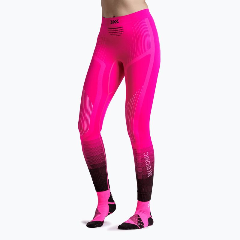 Дамски термоактивни панталони X-Bionic Invent Graphics fluo pink/x white 3