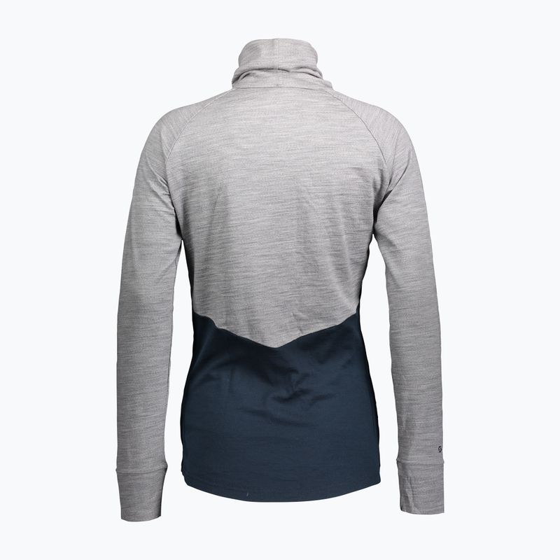 Дамска термо блуза с дълъг ръкав SCOTT Defend Merino High Neck light grey melange/dark blue 2