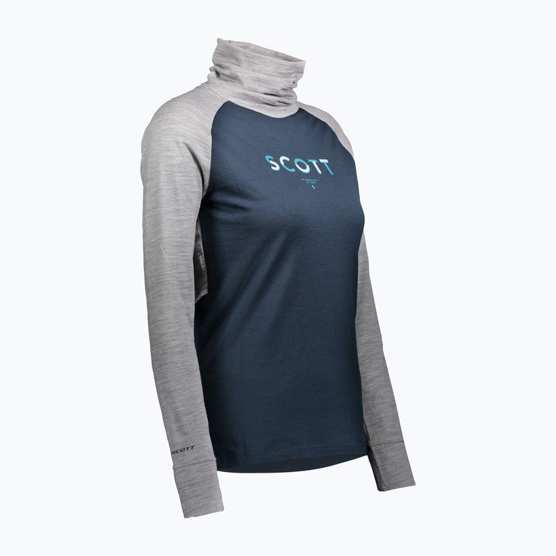 Дамска термоактивна блуза SCOTT Defend Merino High Neck light grey melange/dark blue 3