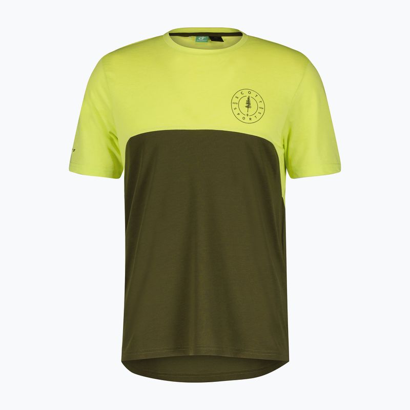 Мъжка колоездачна тениска SCOTT Trail Flow DRI btter yellow/fir green