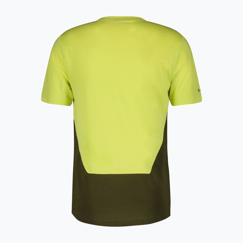 Мъжка колоездачна тениска SCOTT Trail Flow DRI btter yellow/fir green 2