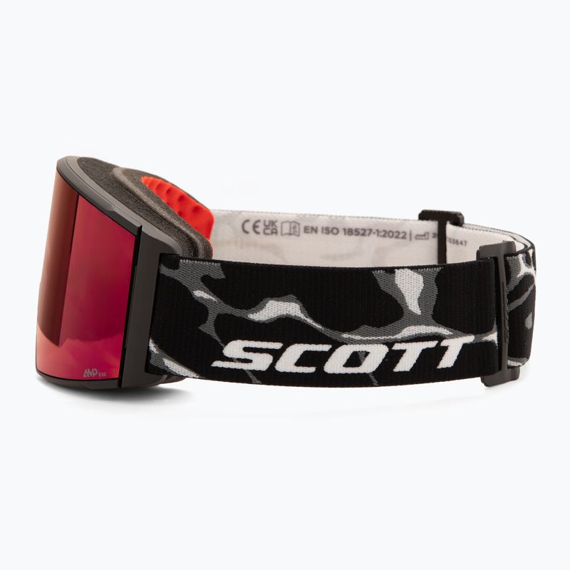 Скиорскa маска SCOTT React Light Sensitive granite black/white/amp red chrome 5