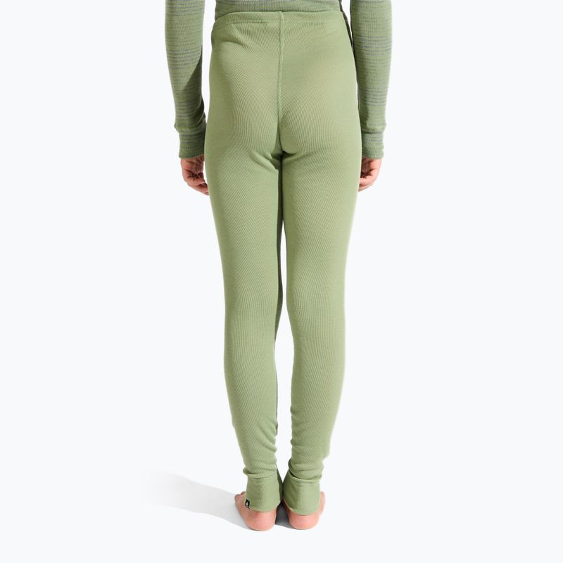 Детско термобельо ODLO Active Warm Eco Long стоманено сиво меланж/матово зелено 3