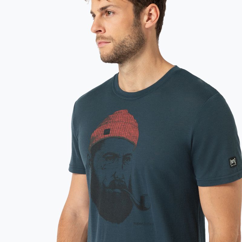 Мъжка тениска super.natural Sailor Tee blueberry/jet black/high risk red 2