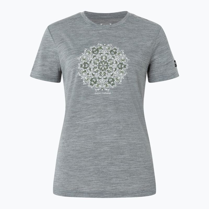 Дамска тениска super.natural Ornament Tee cashmere grey melange/leaf melange/white stone 4
