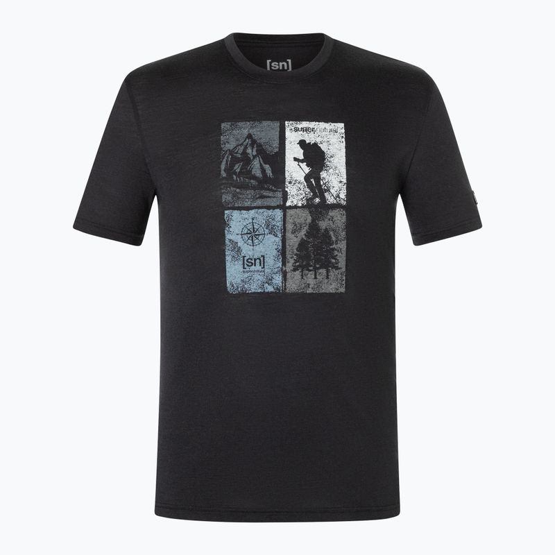 Мъжка тениска super.natural Go Hiking Tee jet black/various 5