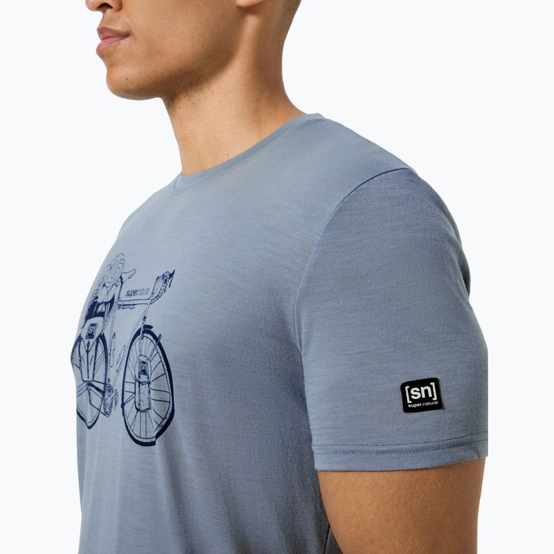Мъжка термоактивна тениска super.natural Wander Wheel flint stone/blueberry 4
