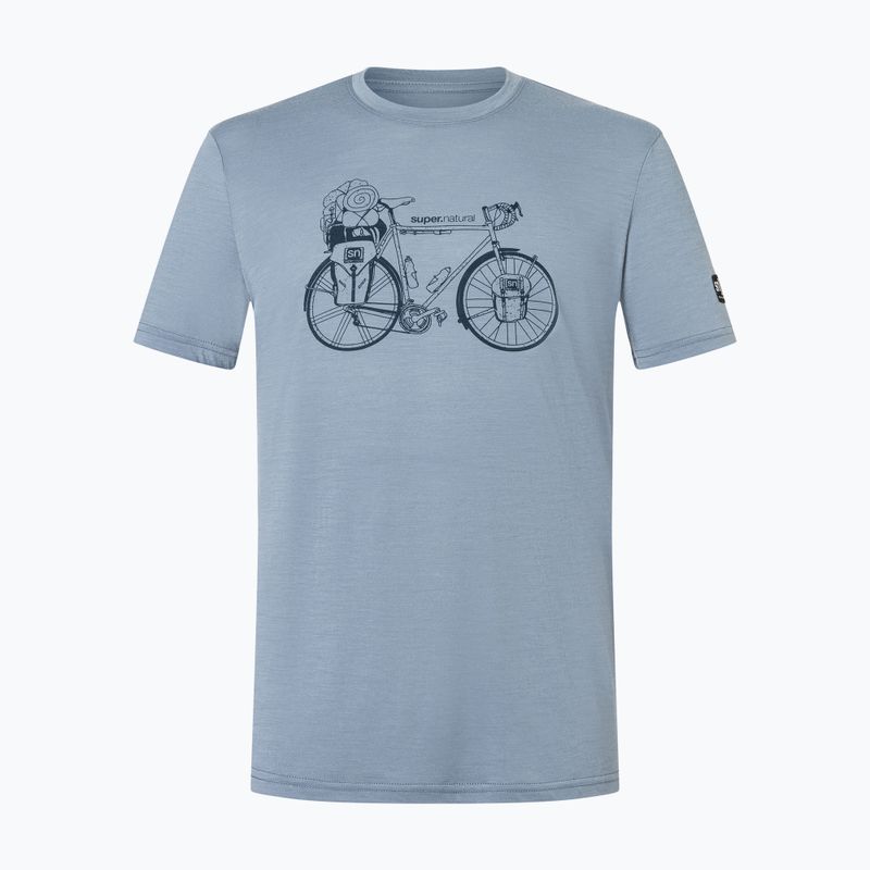 Мъжка термоактивна тениска super.natural Wander Wheel flint stone/blueberry 5