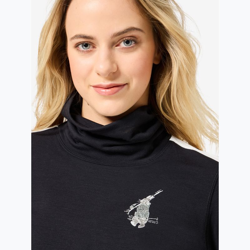Дамски пуловер super.natural Bunny Roll Neck jet black/f.white/various/eucalyptus gl 3