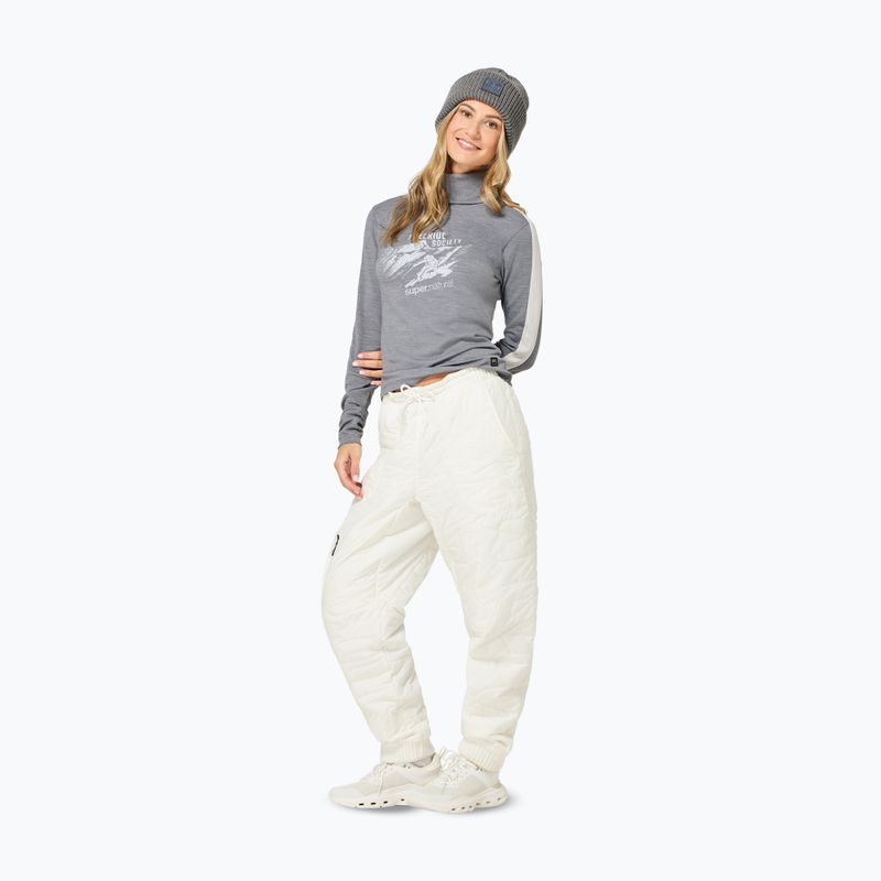 Дамски пуловер Super.Natural Freeride Roll Neck cashmere grey melange / f. white / f. white 2